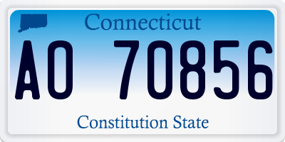 CT license plate AO70856