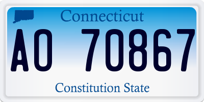 CT license plate AO70867