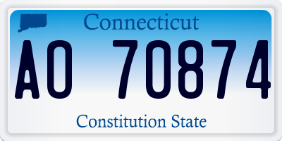 CT license plate AO70874