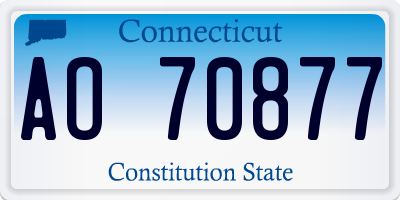 CT license plate AO70877