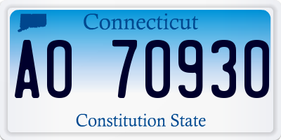 CT license plate AO70930