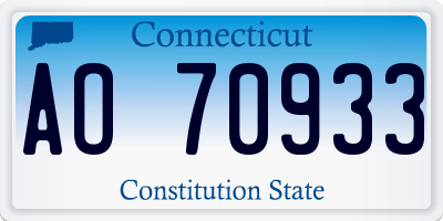 CT license plate AO70933