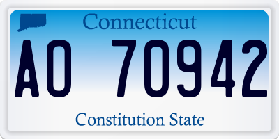 CT license plate AO70942
