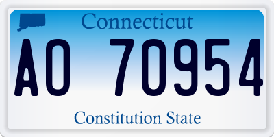 CT license plate AO70954