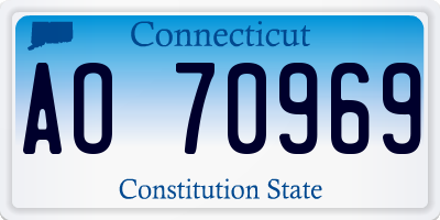 CT license plate AO70969