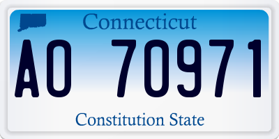 CT license plate AO70971
