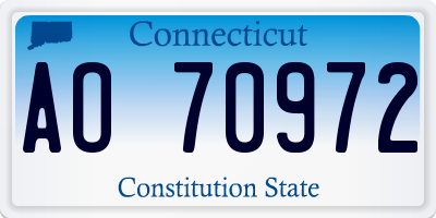CT license plate AO70972
