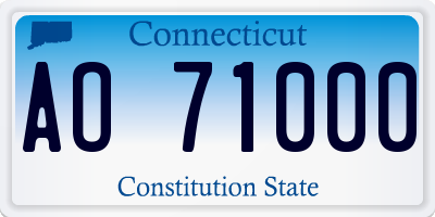 CT license plate AO71000