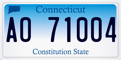 CT license plate AO71004