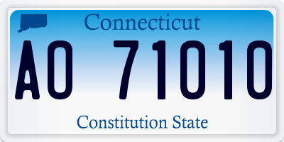 CT license plate AO71010