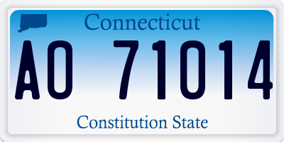 CT license plate AO71014