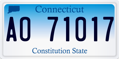 CT license plate AO71017