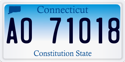 CT license plate AO71018
