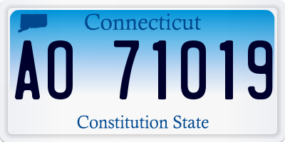 CT license plate AO71019