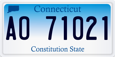 CT license plate AO71021