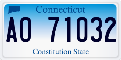 CT license plate AO71032