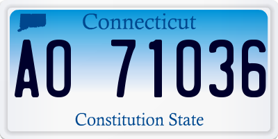 CT license plate AO71036