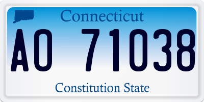 CT license plate AO71038