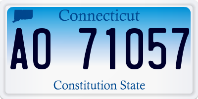 CT license plate AO71057