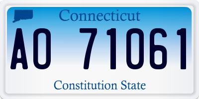 CT license plate AO71061