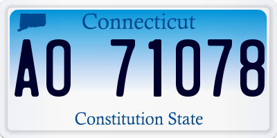 CT license plate AO71078