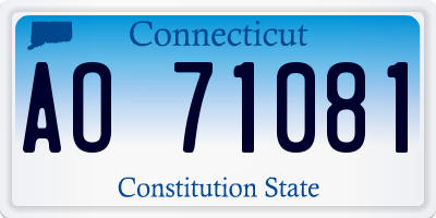 CT license plate AO71081