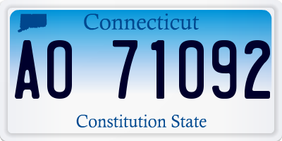 CT license plate AO71092
