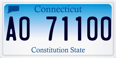 CT license plate AO71100