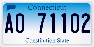 CT license plate AO71102