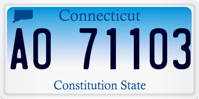 CT license plate AO71103