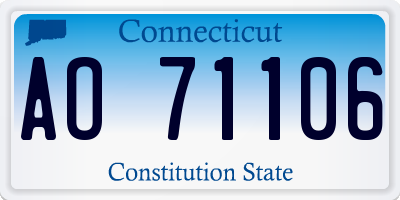 CT license plate AO71106