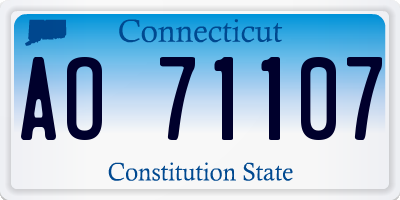 CT license plate AO71107