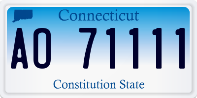 CT license plate AO71111