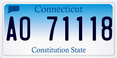 CT license plate AO71118