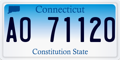 CT license plate AO71120