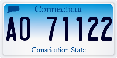 CT license plate AO71122