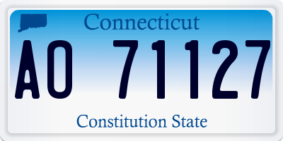 CT license plate AO71127