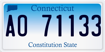 CT license plate AO71133