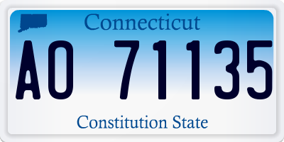 CT license plate AO71135