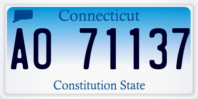 CT license plate AO71137