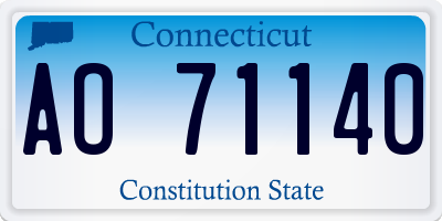 CT license plate AO71140