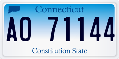 CT license plate AO71144
