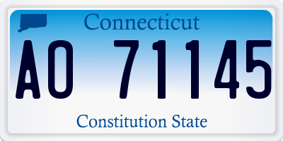 CT license plate AO71145
