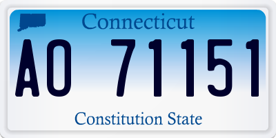 CT license plate AO71151