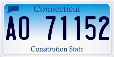 CT license plate AO71152