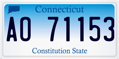 CT license plate AO71153