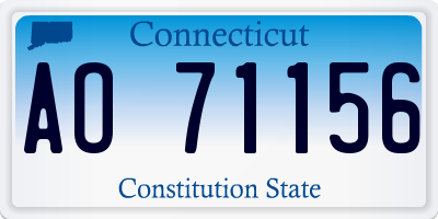 CT license plate AO71156