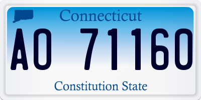 CT license plate AO71160