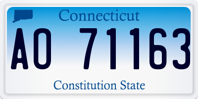 CT license plate AO71163