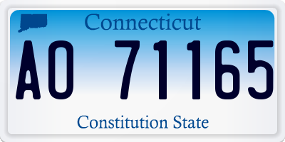 CT license plate AO71165